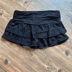 Black Women's Ruffle Skort